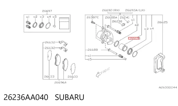 Tłoczek zacisku hamulca tylnego 26236AA040 Subaru