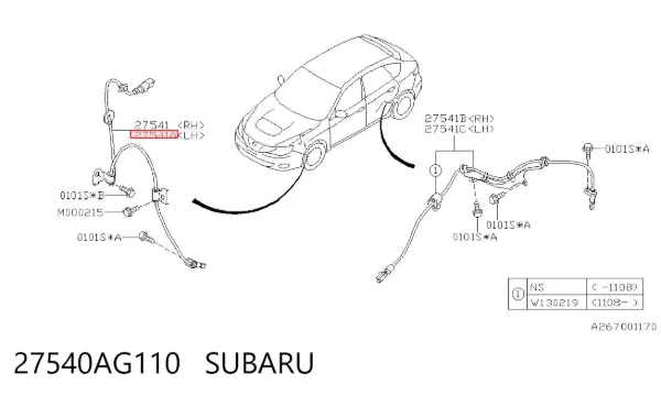 Czujnik ABS przedni lewy 27540AG110 Subaru