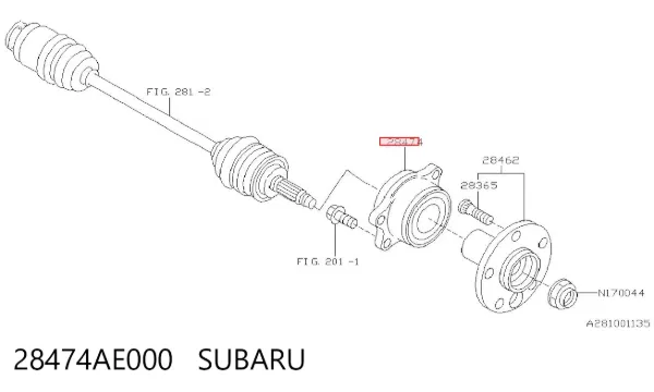 Lożysko piasty tylnej 28474AE000 Subaru