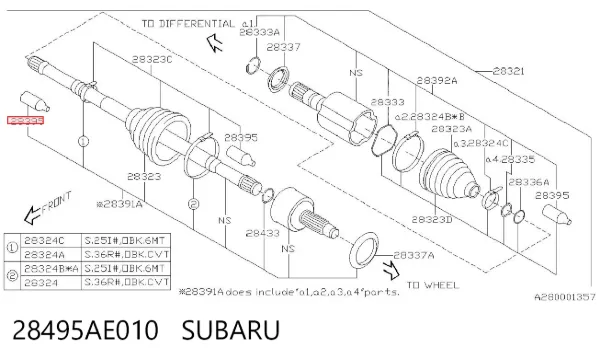 Smar do łożysk i przegubów homokinetycznych 28495AE010 Subaru