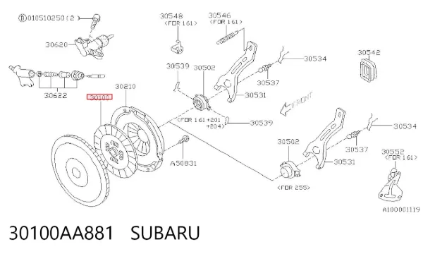 Tarcza sprzęgła 30100AA881 Subaru