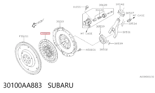 Tarcza sprzęgła 30100AA883 Subaru