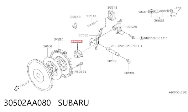 Łożysko wyciskowe sprzęgła 30502AA080 Subaru