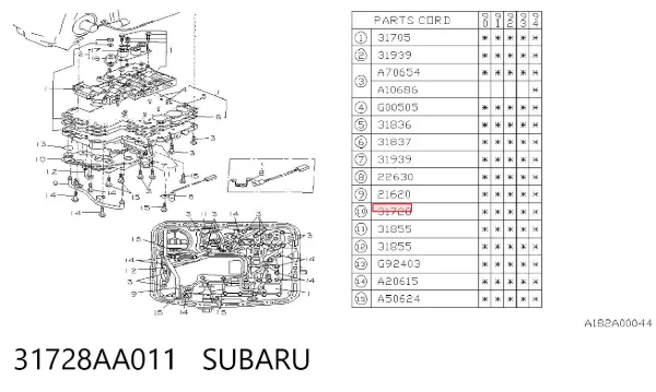 Filtr automatycznej skrzyni biegów 31728AA011 Subaru