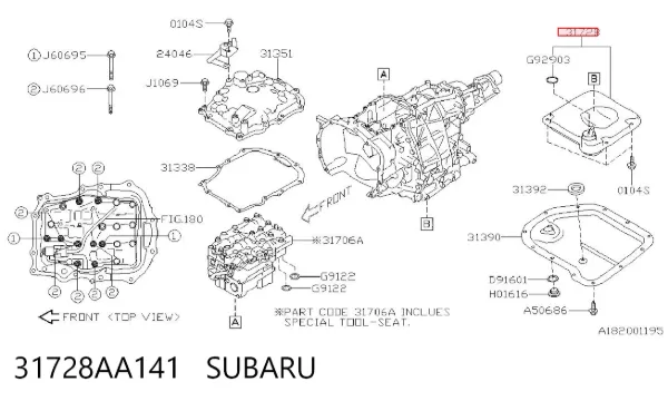 Filtr automatycznej skrzyni biegów 31728AA141 Subaru