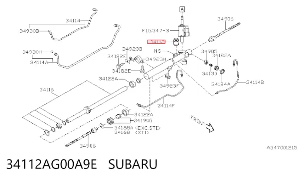 Silentblock mocowania maglownicy 34112AG00A9E Subaru
