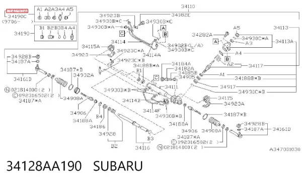 Zestaw naprawczy maglownicy (mechanizmu) (zestaw uszczelniaczy) 34128AA190 Subaru
