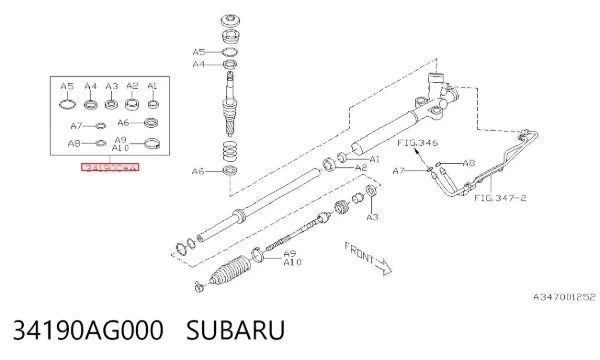 Zestaw naprawczy maglownicy (mechanizmu) (zestaw uszczelniaczy) Subaru Impreza II