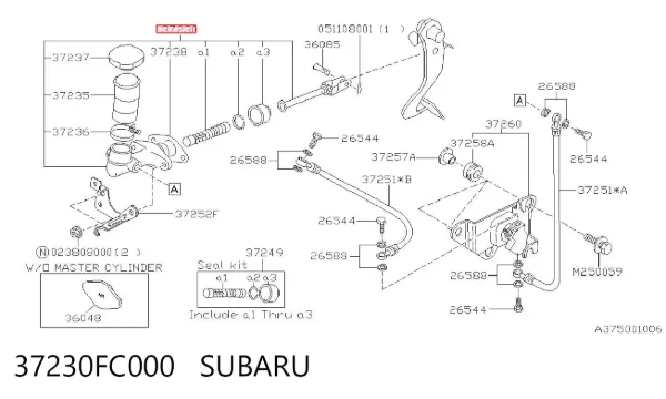 Cylinder sprzęgła główny 37230FC000 Subaru