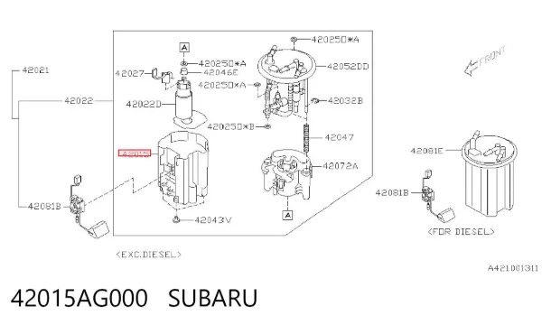 Obudowa filtra paliwa Subaru Impreza III