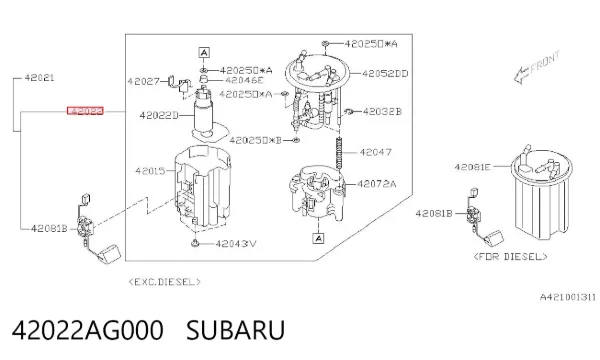 Pompa paliwa elektryczna zanurzeniowa 42022AG000 Subaru