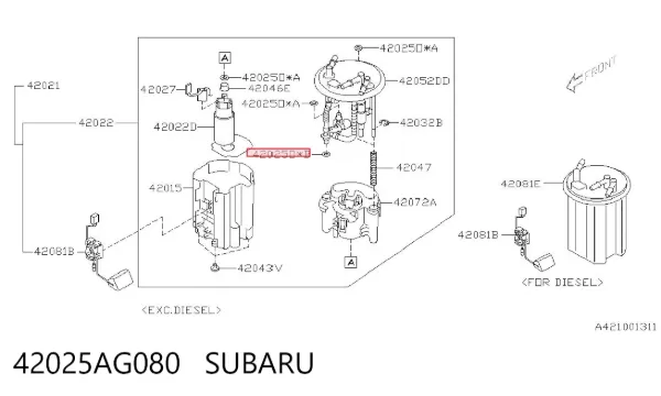 Pierścień uszczelniający wtryskiwacza 42025AG080 Subaru