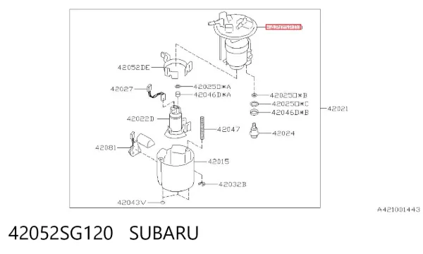 Filtr paliwa 42052SG120 Subaru