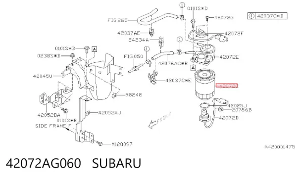 Filtr paliwa 42072AG060 Subaru