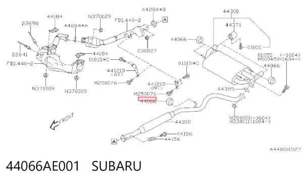 Poduszka mocowania tłumika 44066AE001 Subaru