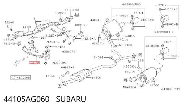 Kolektor wydechowy Subaru Outback III