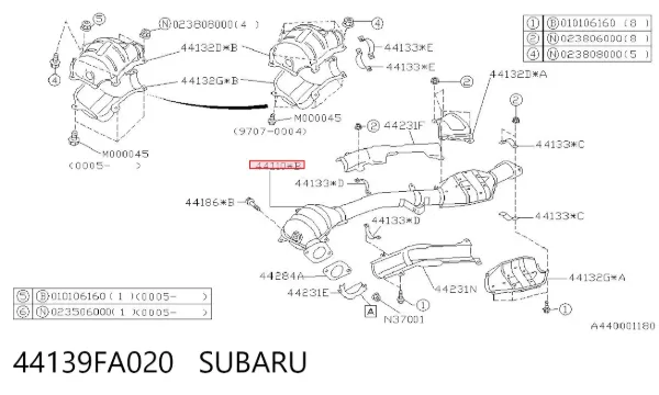 Konwerter-katalizator 44139FA020 Subaru