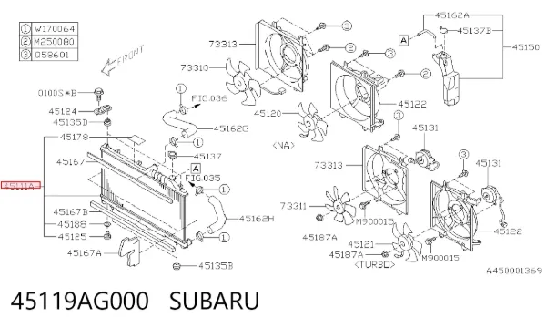 Chłodnica silnika 45119AG000 Subaru