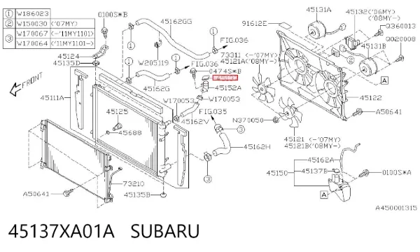 Pokrywa (korek) chłodnicy 45137XA01A Subaru