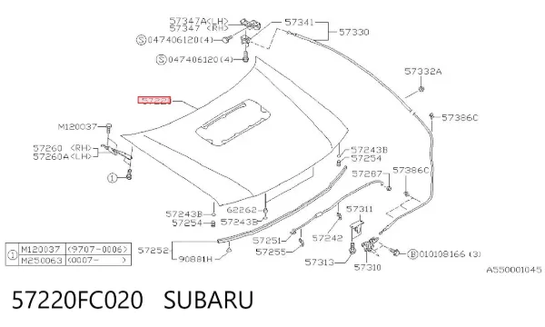 Maska silnika Subaru Forester I