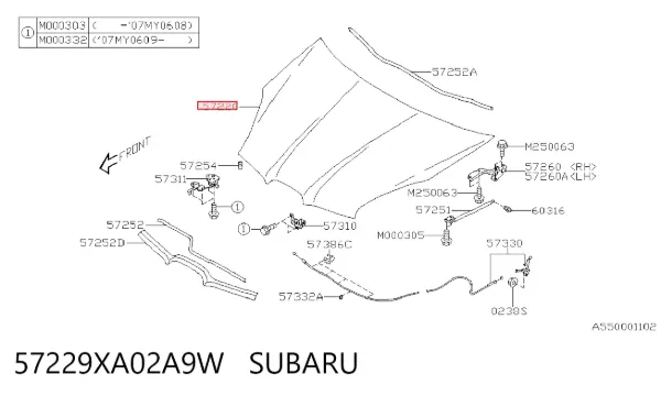 Maska silnika Subaru Tribeca B9