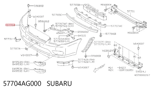 Zderzak przedni Subaru Legacy IV