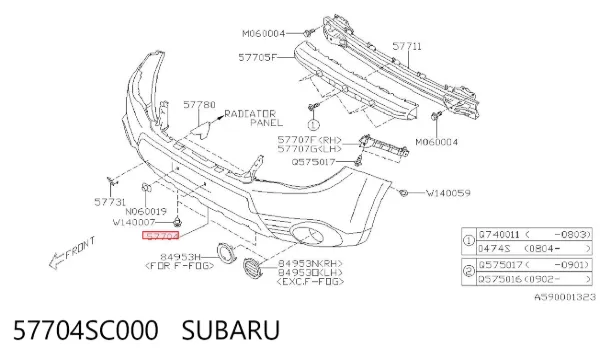 Zderzak przedni 57704SC000 Subaru