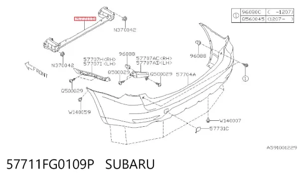 Wzmocnienie zderzaka tylnego Subaru Impreza III