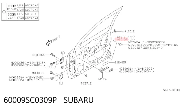 Drzwi przednie lewe Subaru Forester III