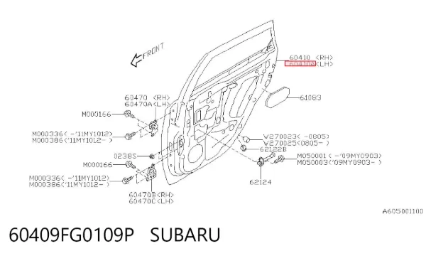 Drzwi tylne lewe Subaru Impreza III