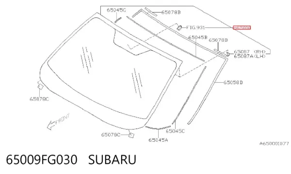 Szyba przednia 65009FG030 Subaru