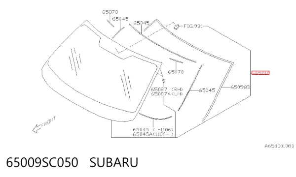 Szyba przednia 65009SC050 Subaru