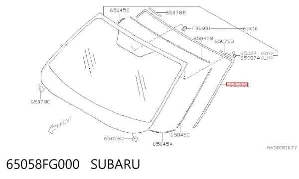 Listwa ochronna szyby przedniej Subaru Impreza III