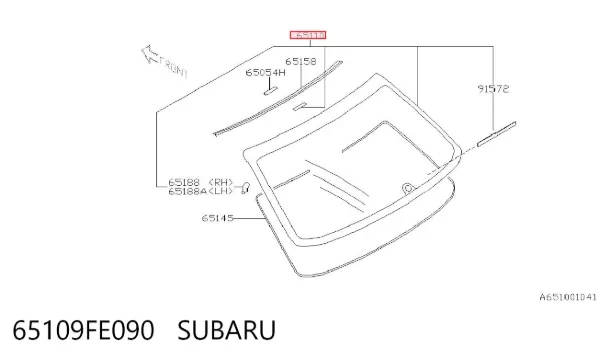 Szyba tylna 65109FE090 Subaru