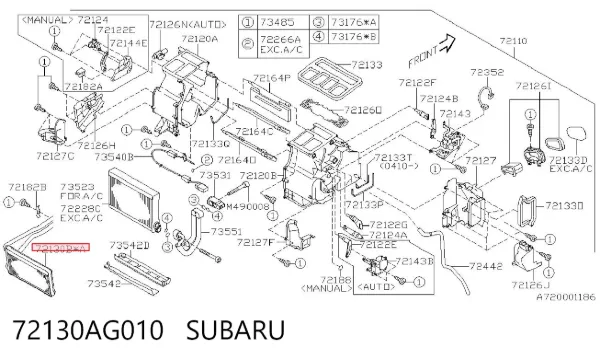 Chłodnica nagrzewnicy (ogrzewacza) 72130AG010 Subaru