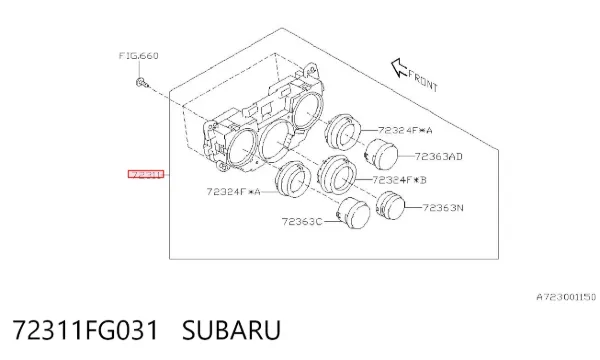 Sterownik trybów ogrzewania/klimatyzacji 72311FG031 Subaru