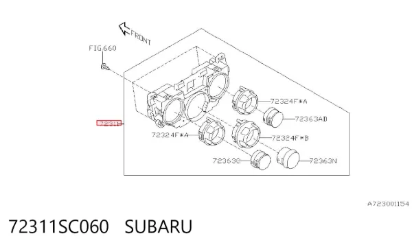 Sterownik trybów ogrzewania/klimatyzacji Subaru Forester III