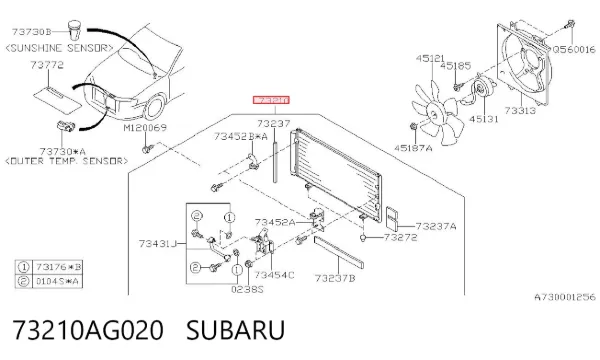 Chłodnica klimatyzacji 73210AG020 Subaru