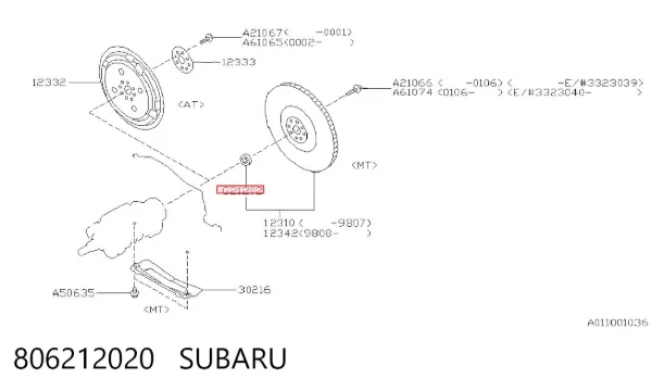 Łożysko alternatora 806212020 Subaru