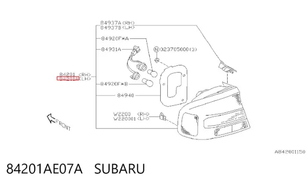 Lampa zespolona tylna lewa Subaru Legacy III