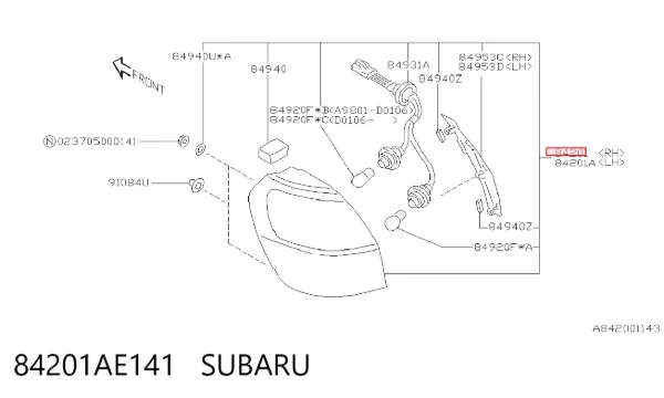 Lampa zespolona tylna prawa Subaru Outback II