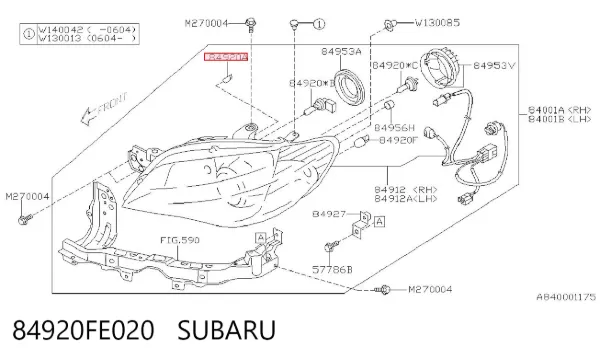 Żarówka ksenonowa 84920FE020 Subaru