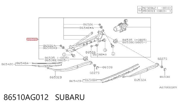 Mechanizm wycieraczek Subaru Legacy IV