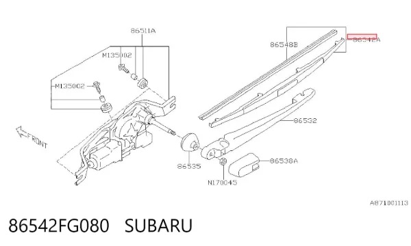 Pióro wycieraczki szyby tylnej 86542FG080 Subaru