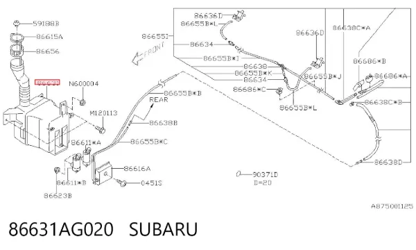 Zbiorniczek spryskiwacza szyb Subaru Outback III