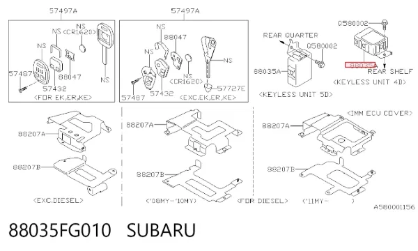 Sterownik zamka centralnego 88035FG010 Subaru