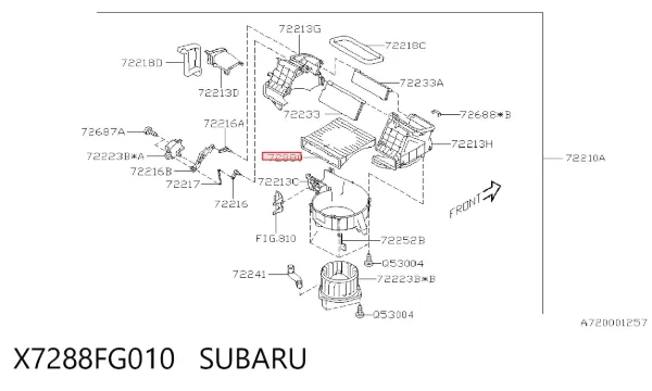 Filtr kabiny X7288FG010 Subaru