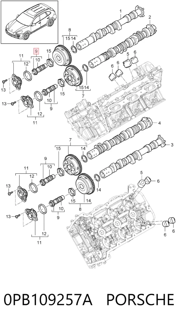 Zawór elektromagnetyczny faz rozrządu 0PB109257A Porsche