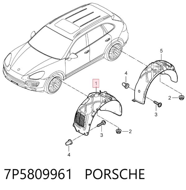 Nadkole błotnika przedniego lewe Porsche Cayenne II