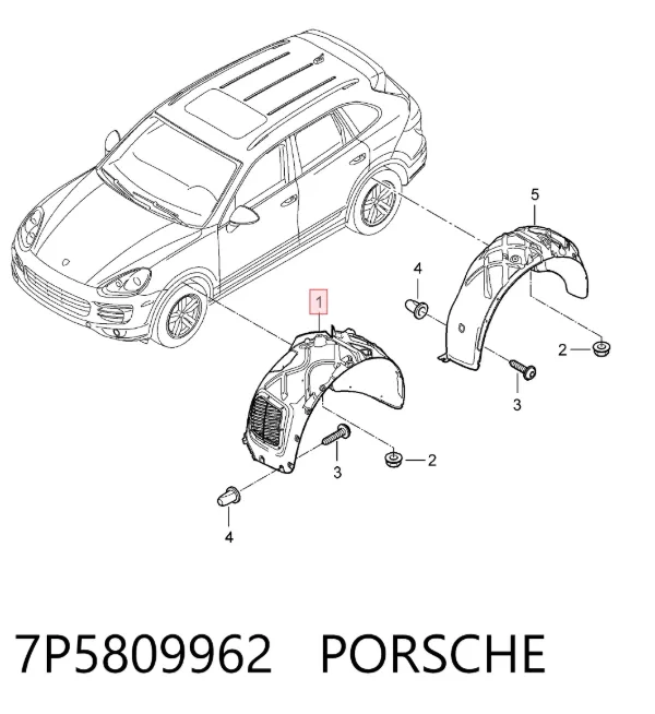 Nadkole błotnika przedniego prawe Porsche Cayenne II